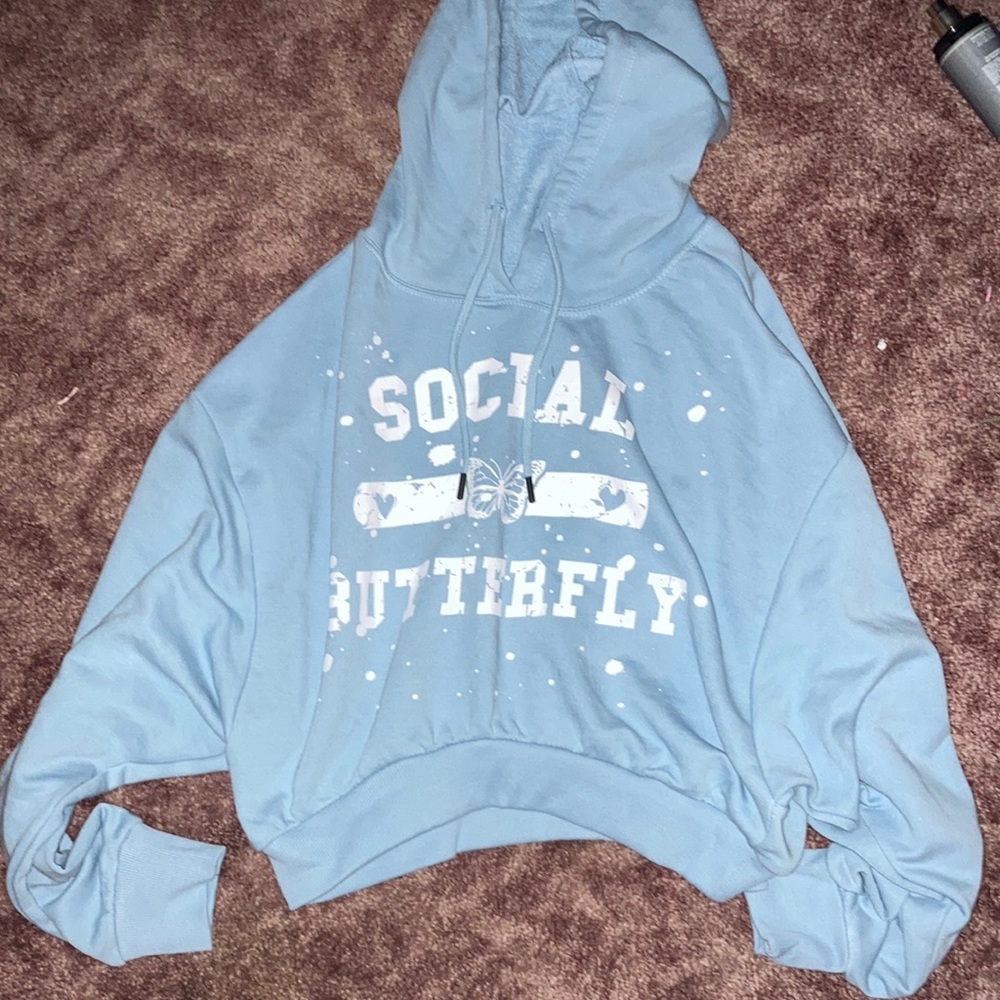 Blue butterfly hoodie